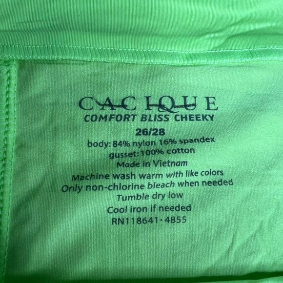 Cacique Comfort Bliss Cheeky Panties Plus Size 26 / 28 Lime Green Underwear NEW - Picture 3 of 4